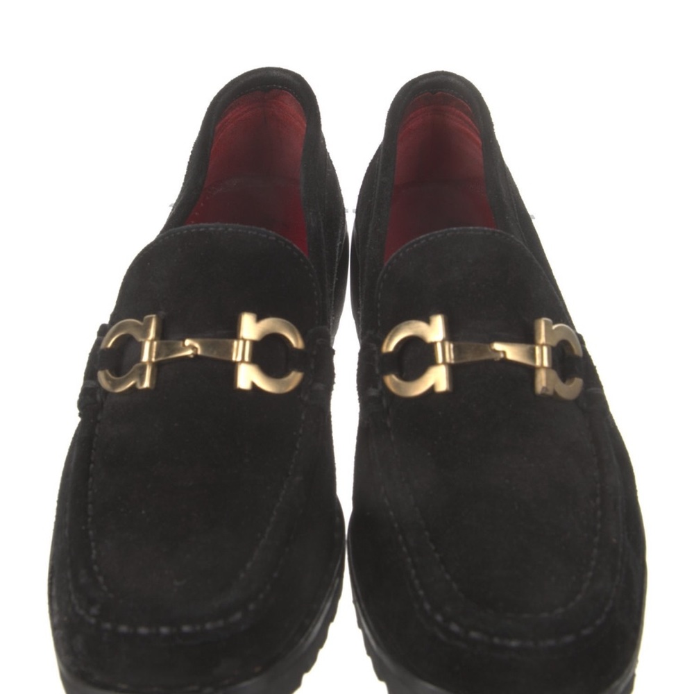 Authentic, excellent condition Salvatore Ferragamo suede loafers.